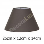 Pantalla de lámpara en color marrón con forma cónica de 25 cm