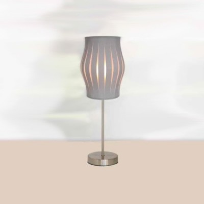 Lámpara de sobremesa Felicia con pantalla de tiras en gris oscuro