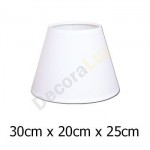 Pantalla para lámpara color blanco en raso plástico de 30 cm